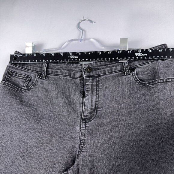 Chico's Platinum Denim Bootcut Jeans Womens Size 2 Regular Mid Rise Black - Picture 7 of 12